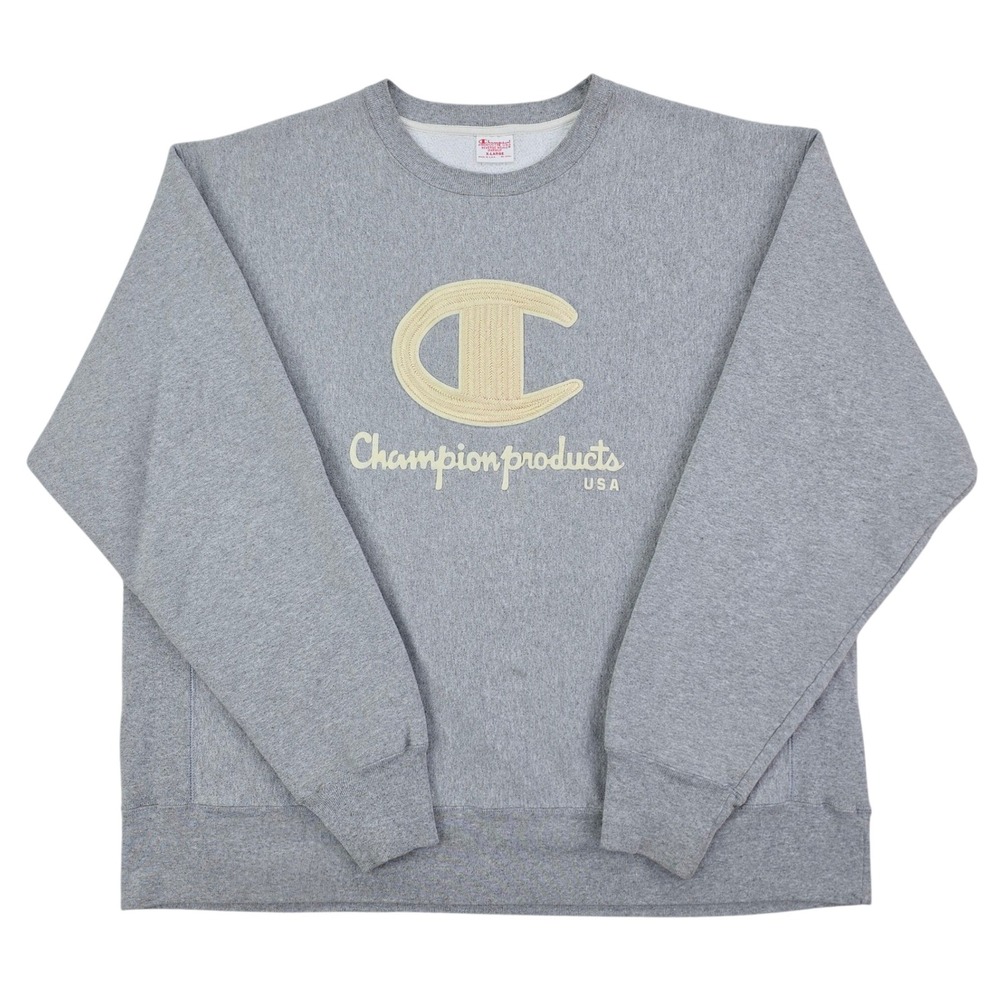 Champion Reverse Weave Sweatshirt Mens XL Gray Made in USA Logo Pullover Vintage